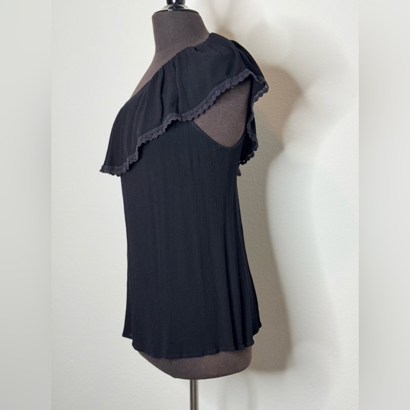 TORRID One Shoulder Black Flowy Blouse - Picture 3 of 5